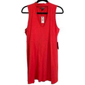 NWT Express Cut-Out Fit and Flare Choker Dress (L, Red)